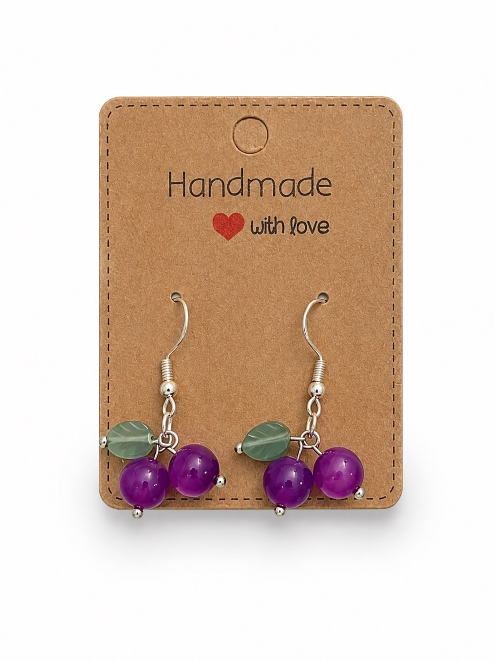 Handmade Cherry Gemstone Earrings